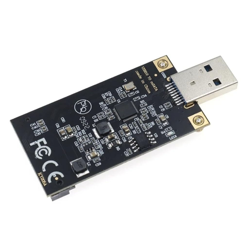 Grimmstr Msata to USB 3.0 Solid-State Drive to Mobile Hard Drive ASM1153E Chip Plug and Play for Sizes 30 X 50 Black PC+Metal 1 Piece, 500442796