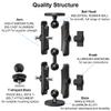 Kewirya Fish Finder & Ball Mount with Aluminum Long Arm Extension, AMPS Round Plate for GPS/Boats/Vehicle, T-Bolt Attachment for Track Systems & Backup Cameras, B Compatible with RAM view 2