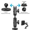 Kewirya Fish Finder & Ball Mount with Aluminum Long Arm Extension, AMPS Round Plate for GPS/Boats/Vehicle, T-Bolt Attachment for Track Systems & Backup Cameras, B Compatible with RAM view 3
