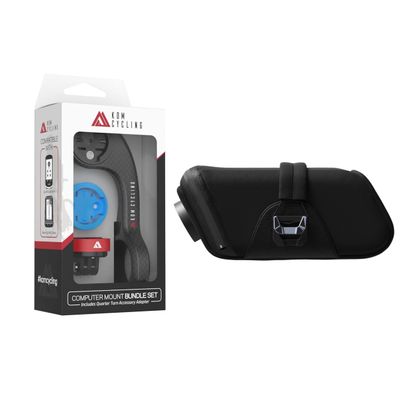 KOM Cycling CM06CK Computer Mount Bundle(Carbon) + Saddlebag for Varia