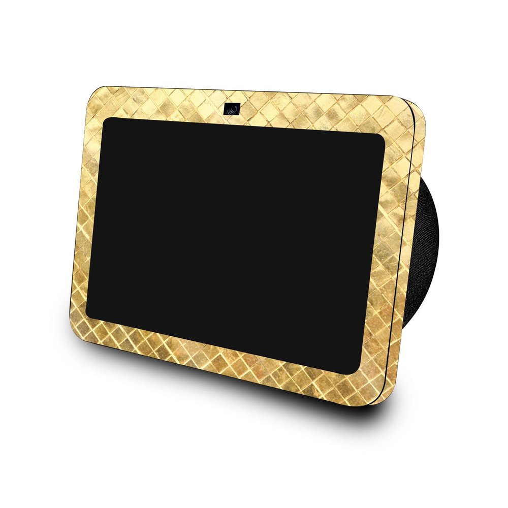 Glossy Glitter Skin Compatible with Amazon Echo Show 8 (3rd Gen, 2023) - Gold Tiles - Premium 3M Vinyl Protective Wrap Decal Cover - Easy to Apply, Crafted in The USA by MightySkins
