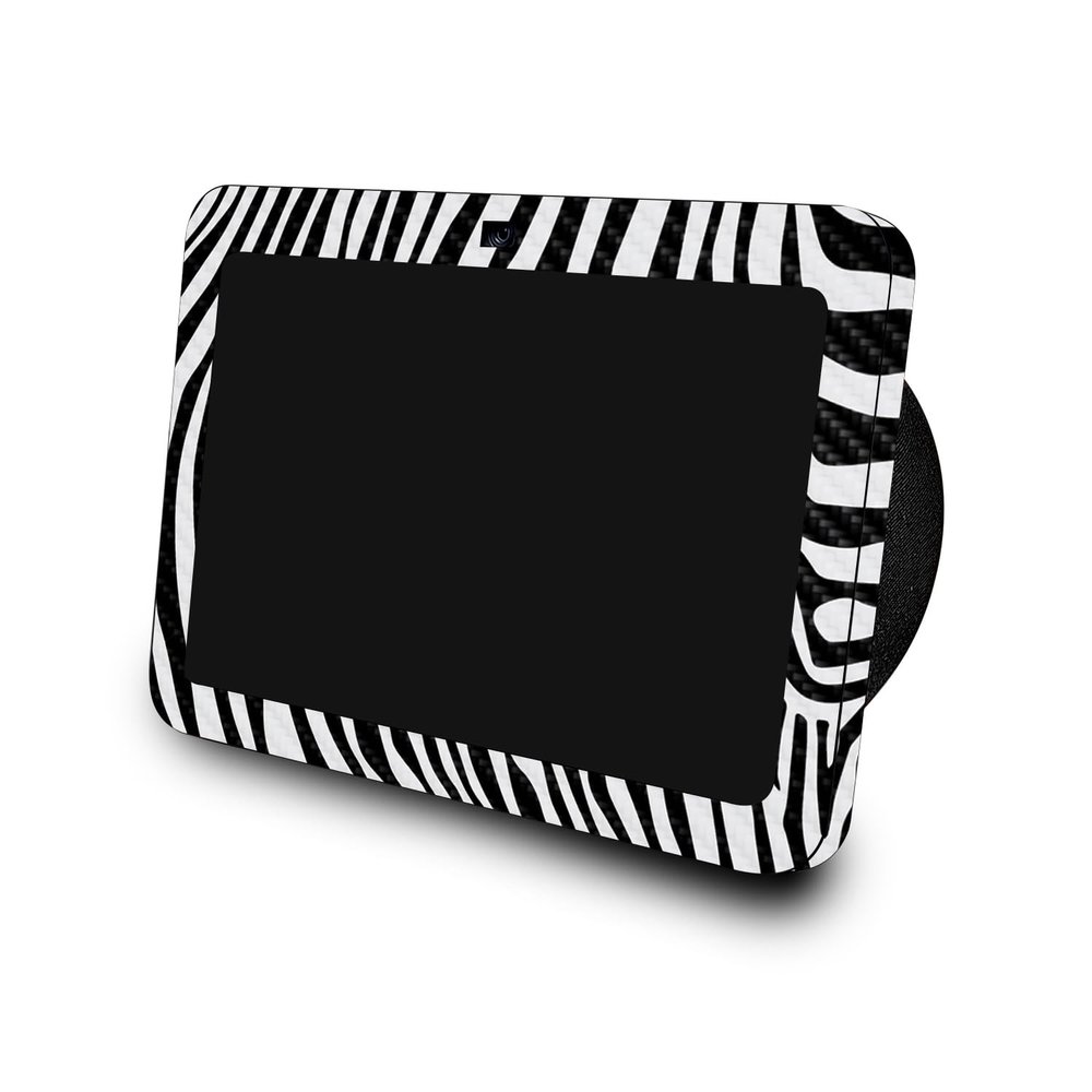 Carbon Fiber Skin Compatible with Amazon Echo Show 8 (3rd Gen, 2023) - Black Zebra - Premium 3M Vinyl Protective Wrap Decal Cover - Easy to Apply | Crafted in The USA by MightySkins