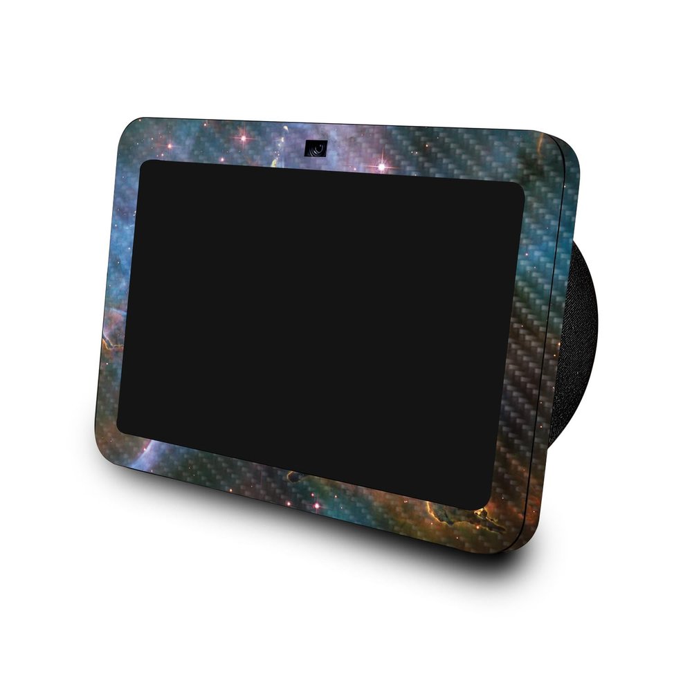 Carbon Fiber Skin Compatible with Amazon Echo Show 8 (3rd Gen, 2023) - Golden Nebula - Premium 3M Vinyl Protective Wrap Decal Cover - Easy to Apply | Crafted in The USA by MightySkins