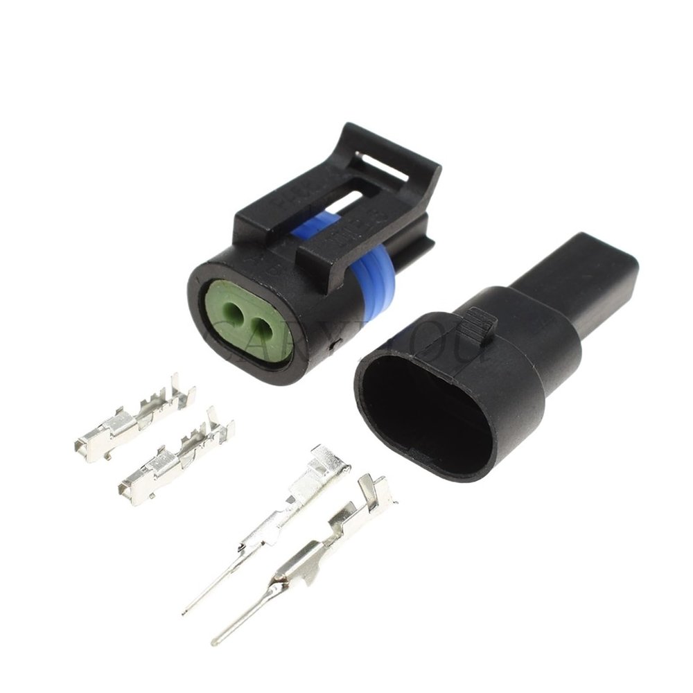1 Set 2 Pin Male Female Water Temperature Sensor Plug Automobile Waterprof Connector 12162197 12162195 12162193 (Color : Male female set)