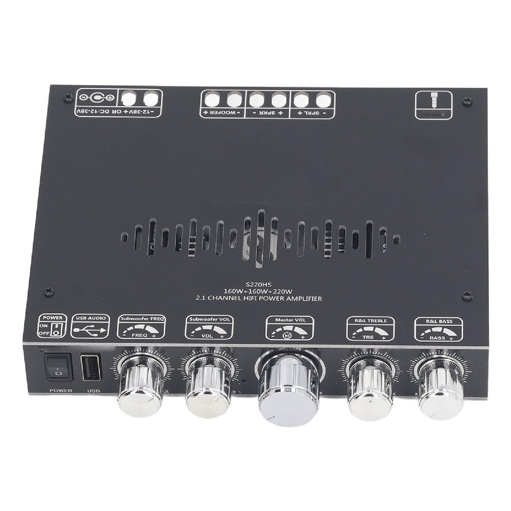 Amplifier Board, BT 5.1 160Wx2+220W 2.1 Channel TPA7498E DC12-38V S220HS Amp Board Module, for DIY Speakers Board