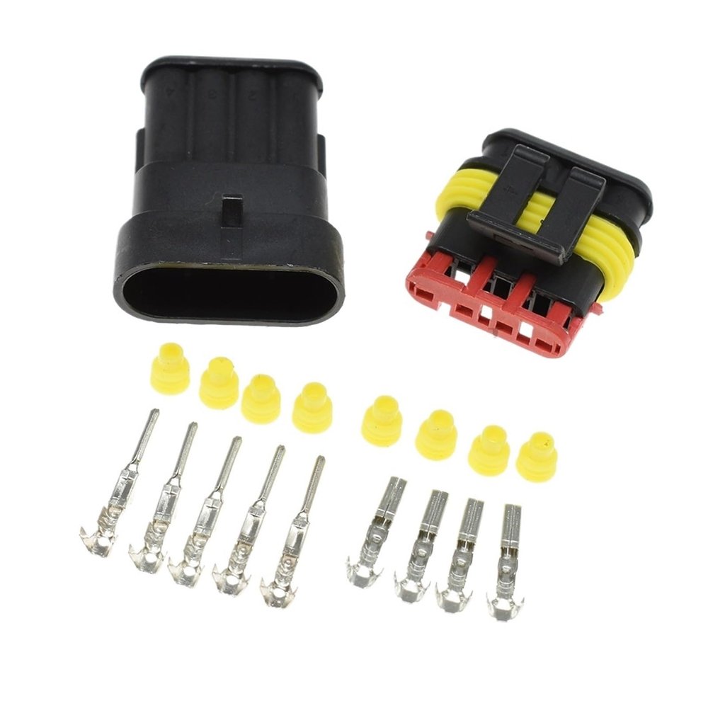1 Set 4 Pin Way Tyco Amp Superseal Automotive Connector Sealed Waterprof Auto Female Or Male Plug 282106-1 282088-1 (Color : Male Female)