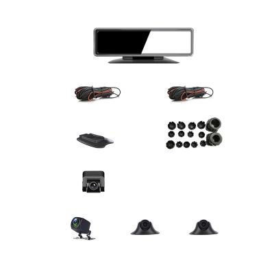 ZYKHPSYA 360 Panoramic Dashboard Car DVR 12-Inch Touch Screen 4 Channel FHD 1080P IPS Video Recorder 4 Split Screen Display Dash Cam (Color : T66 4CH Cameras, Size : 128G), laiyong1987