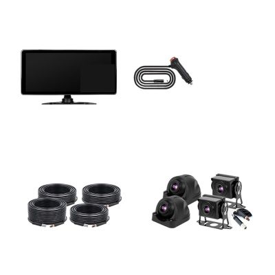 ZYKHPSYA 10"" AHD 4CH Truck Monitor BSD Recording DVR 1080P Car Rear View Camera Vehicle IPS Touch Screen Right Outside Speaker (Color : SICP1037 add 4 Cam, Size : None), laiyong1987