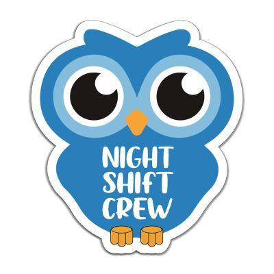 YAZMEEN 20 Pcs Funny Owl Nurse Stickers 2.5" Night Shift Crew Medical Stickers Decals for Water Bottle Laptop Phone Funny Work Accessories for Nightshift Nurse Doctor Teacher Coworker Office Worker