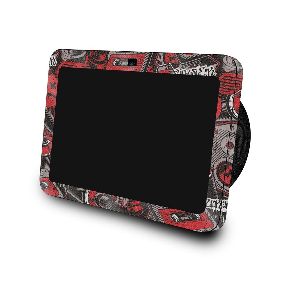 Glossy Glitter Skin Compatible with Amazon Echo Show 8 (3rd Gen, 2023) - Red Hip Hop - Premium 3M Vinyl Protective Wrap Decal Cover - Easy to Apply | Crafted in The USA by MightySkins