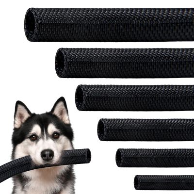 Split Braided Sleeve Cable Management Wire Loom Cord Covers for High-Temperature Automotive Harness and Home Cable Management, 12ft - 1/4 inch Self-Wrapping Tubing Cord Protector