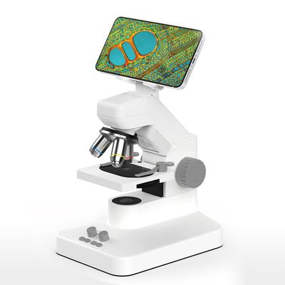 GEEFUNTECH WiFi Biological Digital Microscope 1600X Optical Objective Lenses, STEM Kids Microscope for Home Education, Android iOS Windows/Mac TV Compatible, white