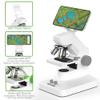 GEEFUNTECH WiFi Biological Digital Microscope 1600X Optical Objective Lenses, STEM Kids Microscope for Home Education, Android iOS Windows/Mac TV Compatible, white view 3