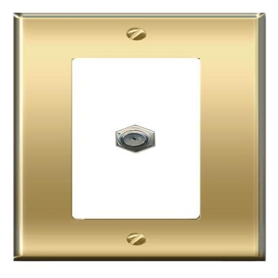 [1 Ports] Coax Wall Plate [Brass/White]