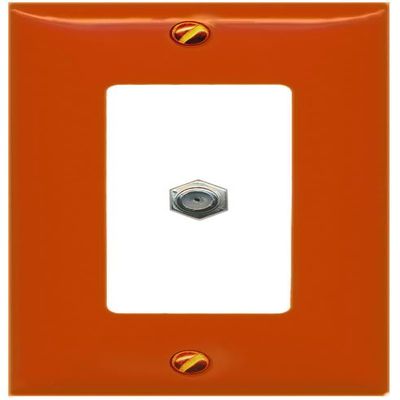 [1 Ports] Coax Wall Plate [Orange-White]