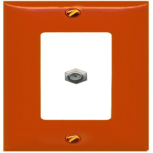 [1 Ports] Coax Wall Plate [Orange-White]