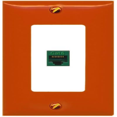 [1 Ports] CAT6-GREEN Wall Plate [Orange-White]