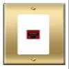 [1 Ports] CAT6-RED Wall Plate [Brass/White] view 1