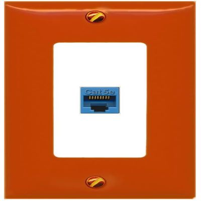 [1 Ports] CAT5E-BLUE Wall Plate [Orange-White]