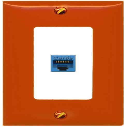 [1 Ports] CAT5E-BLUE Wall Plate [Orange-White]