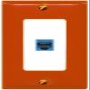 [1 Ports] CAT5E-BLUE Wall Plate [Orange-White] view 1