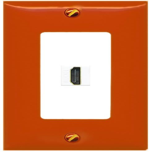 [1 Ports] HDMI Wall Plate [Orange-White]