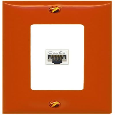 [1 Ports] CAT5E-WHITE Wall Plate [Orange-White]