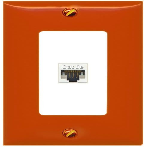 [1 Ports] CAT5E-WHITE Wall Plate [Orange-White]