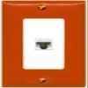 [1 Ports] CAT5E-WHITE Wall Plate [Orange-White] view 1
