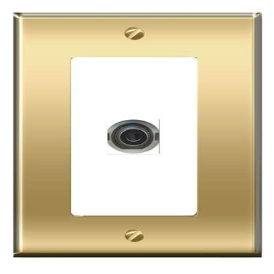 [1 Ports] 3-5MM Wall Plate [Brass/White]