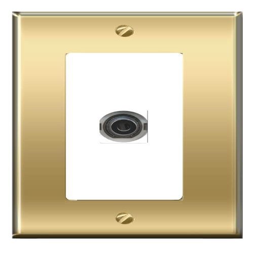 [1 Ports] 3-5MM Wall Plate [Brass/White]