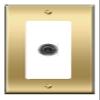 [1 Ports] 3-5MM Wall Plate [Brass/White] view 1