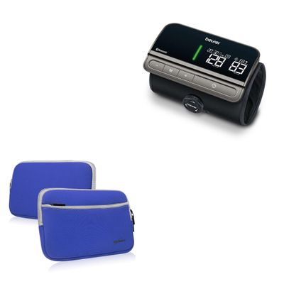 BoxWave Case Compatible With Beurer BM81 - SoftSuit With Pocket, Soft Pouch Neoprene Cover Sleeve Zipper Pocket - Super Blue