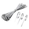 100Pcs 304 Stainless Steel Cable Ties Width 4.6mm Heavy Duty Self-Locking Multi-Purpose Metal Exhaust Wrap 100/200/300/500mm (Color : 4.6mm x 300mm) view 1