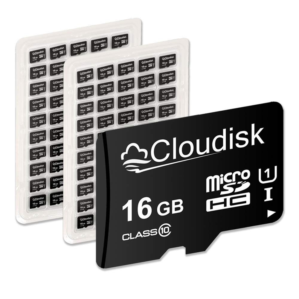 Cloudisk Pack of 100 Micro SD Card 16GB Flash Memory Card C10 A1 U1 Micro SDHC (16GB)