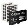 Cloudisk Pack of 100 Micro SD Card 16GB Flash Memory Card C10 A1 U1 Micro SDHC (16GB) view 1