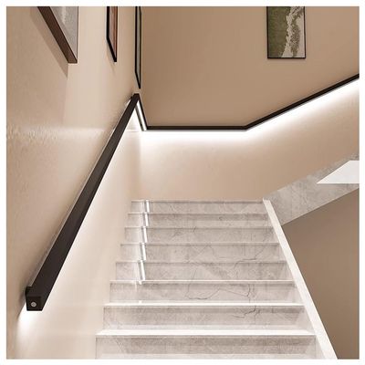 Sxlawesom LED Handrails Aluminum Safety Hand Rail Wall Mounted Stair Railing Handrail Home Corridor Wall lamp Indoor Stair Hand Railing (Color : Black, Size : 39.3"/1m)