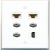 2 CAT6 3 Coax HDMI Flat/Solid Wall Plate [White] view 1