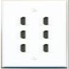 6 HDMI Flat/Solid Wall Plate [White] view 1