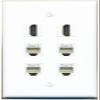2 HDMI 4 Phone Flat/Solid Wall Plate [White] view 1