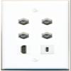 4 Coax HDMI USBC Flat/Solid Wall Plate [White] view 1