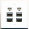 4 CAT7 2 Phone Flat/Solid Wall Plate [White] view 1
