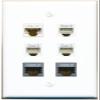 CAT6 2 CAT7 3 Phone Flat/Solid Wall Plate [White] view 1