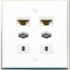2 CAT6 2 Coax 2 USBC Flat/Solid Wall Plate [White] view 1