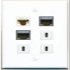 CAT6 2 CAT7 3 USBC Flat/Solid Wall Plate [White] view 1