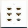5 CAT6 Coax Flat/Solid Wall Plate [White] view 1
