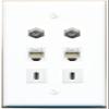 2 Coax 2 Phone 2 USBC Flat/Solid Wall Plate [White] view 1
