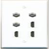 3 Coax 3 HDMI Flat/Solid Wall Plate [White] view 1
