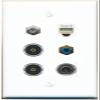 3.5mm Coax Phone RCA-Blue 2 TOSLINK Flat/Solid Wall Plate [White] view 1