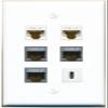 2 CAT6 3 CAT7 USBC Flat/Solid Wall Plate [White] view 1